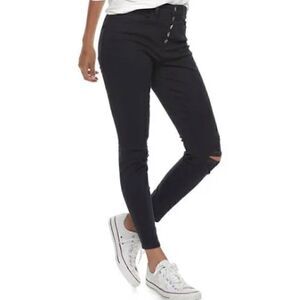 Mudd Navy Blue High Rise Distressed Jeggings